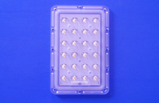 24 Points 145x75 Degree Asymmetric Led Street Light Optical Lens With 3535 PCB Module