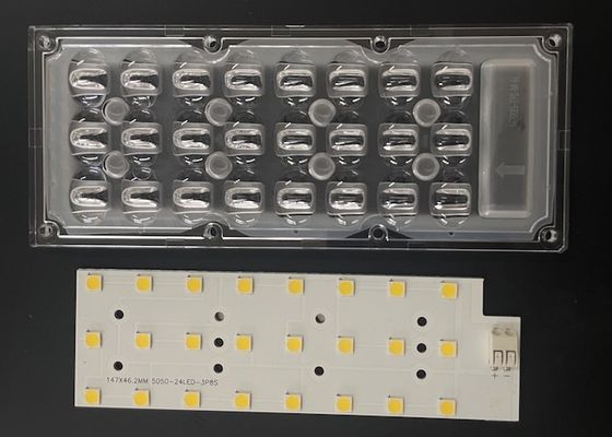 5050 SMD LED Street Light Lens με γωνία δέσμης 163X85 μοίρες και οπτικό υλικό PC για λαμπτήρες 40W 50W