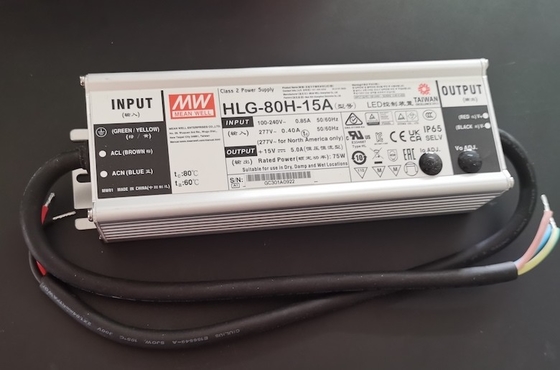 HLG-80H-15A 15v 5A 80W Διοδηγός φωτισμού LED μειωτής ισχύος, παροχή συνεχούς ισχύος LED