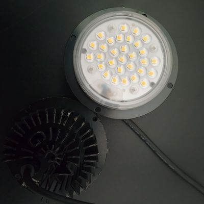Στρογγυλή μονάδα LED 10W–60W με γωνία δέσμης 90 μοιρών, απόδοση 100–130 lm/W και προστασία IP67 / IK08
