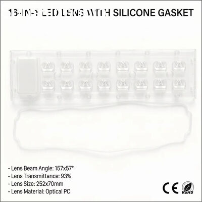 Οπτικός φακός υπολογιστή 252×70mm Αδιάβροχος IP65 LED Array Lens για μονάδες LED Street Light