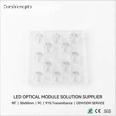 Φακός LED High Bay 90 μοιρών για φακό PC οπτικής ποιότητας LED SMD 3030/5050 με 91% μετάδοση