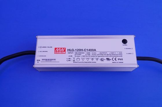 Αδιάβροχη παροχή ηλεκτρικού ρεύματος των σταθερών τρεχουσών οδηγήσεων οδηγών 120W Meanwell με την περίπτωση αργιλίου